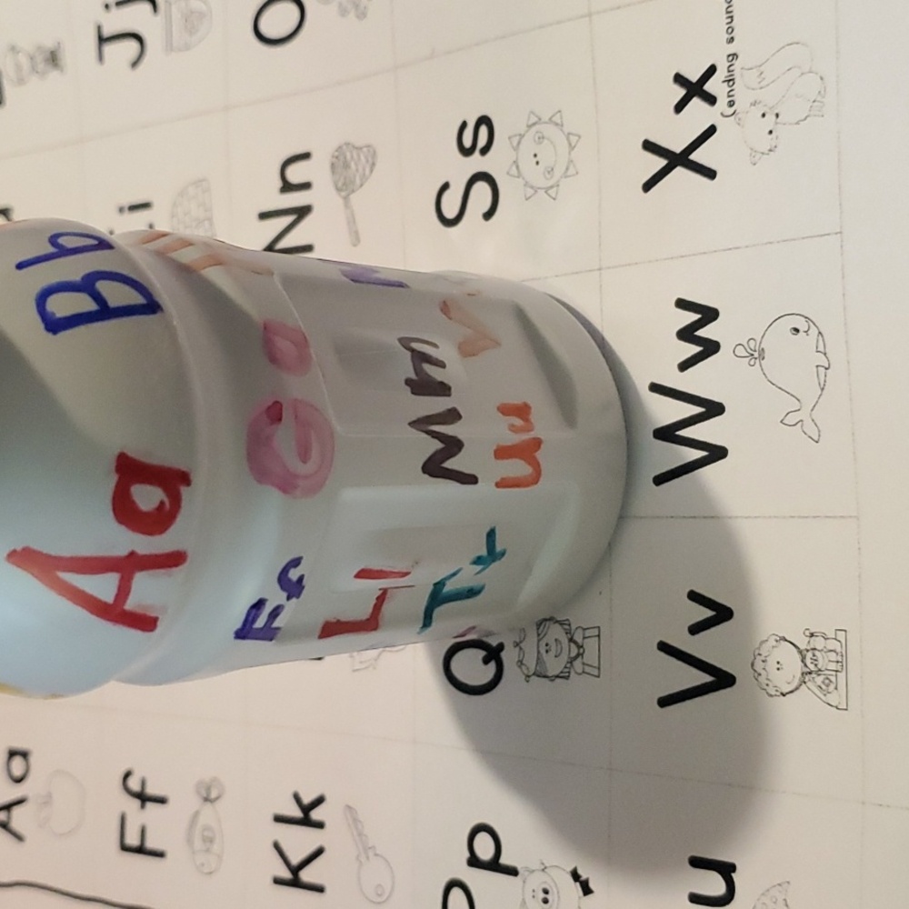 Colorful Alphabet SENSORY BOTTLE With ABC PAGE Added
